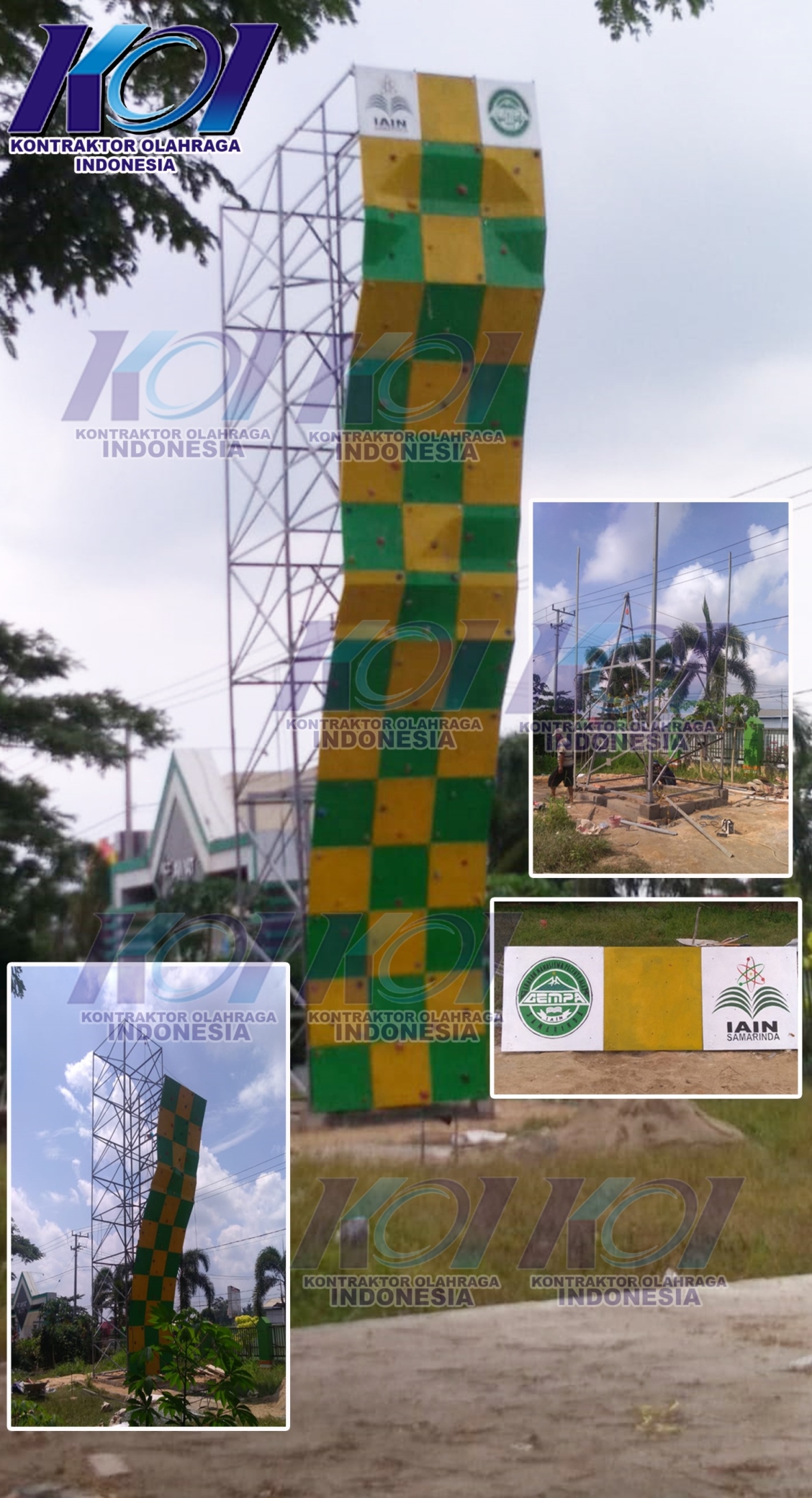 Pembangunan Wall Climbing Lead di IAIN Samarinda Kalimantan Timur Standard FPTI IFSC Harga Murah